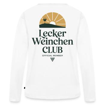 Wine Delicious Wine Club Amateurs de vin Vin rouge - T-shirt manches longues Premium bio Femme - blanc - Dos - Julia (174cm)