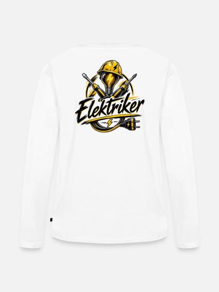 Elektriker Power Icon - Frauen Premium Bio Langarmshirt - Weiß