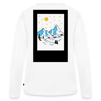 Berglandschaft im Sonnenlicht - Frauen Premium Bio Langarmshirt - Weiß - Hinten - Julia (174cm)
