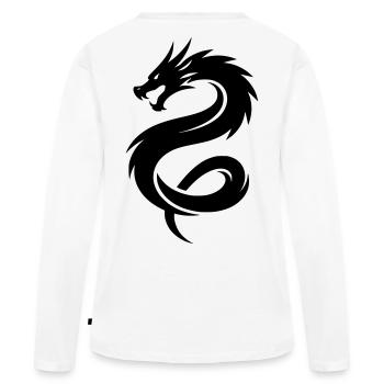 Asian Dragon - Women's Premium Organic Long Sleeve Shirt - white - Back - Julia (174cm)