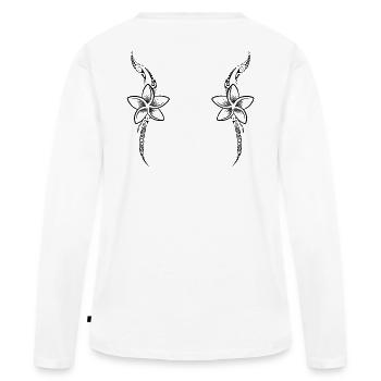 Maori floral - T-shirt manches longues Premium bio Femme - blanc - Dos - Julia (174cm)