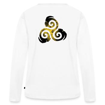 Triskèle Grund skulls - Frauen Premium Bio Langarmshirt - Weiß - Hinten - Julia (174cm)