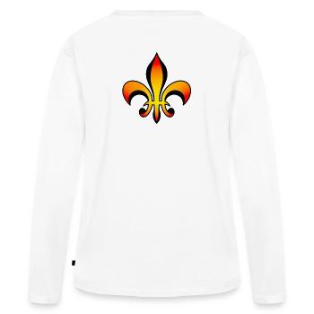 Fleur de lilie - Frauen Premium Bio Langarmshirt - Weiß - Hinten - Julia (174cm)