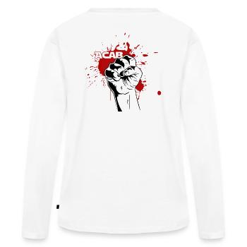 Faust mit Blut - Anti-Cops - Frauen Premium Bio Langarmshirt - Weiß - Hinten - Julia (174cm)