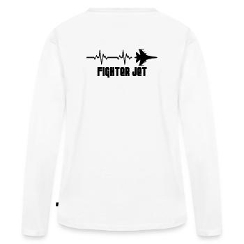 Heartbeat fighter jet - Women's Premium Organic Long Sleeve Shirt - white - Back - Julia (174cm)
