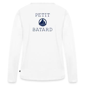 Petit batard logo - T-shirt manches longues Premium bio Femme - blanc - Dos - Julia (174cm)