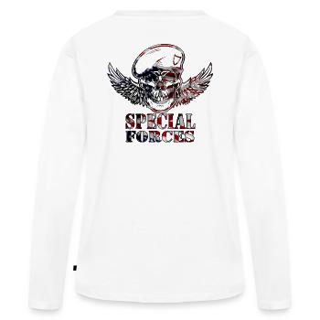 Armée - T-shirt manches longues Premium bio Femme - blanc - Dos - Julia (174cm)
