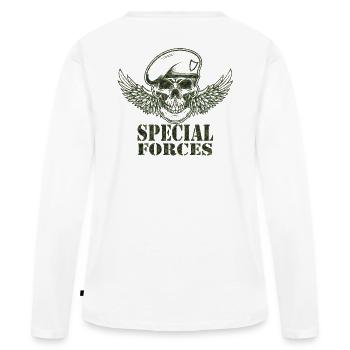 Army - Women's Premium Organic Long Sleeve Shirt - white - Back - Julia (174cm)