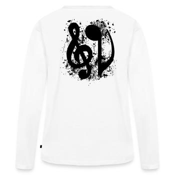 Music symbol - Women's Premium Organic Long Sleeve Shirt - white - Back - Julia (174cm)