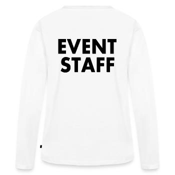 Event staff - Frauen Premium Bio Langarmshirt - Weiß - Hinten - Julia (174cm)