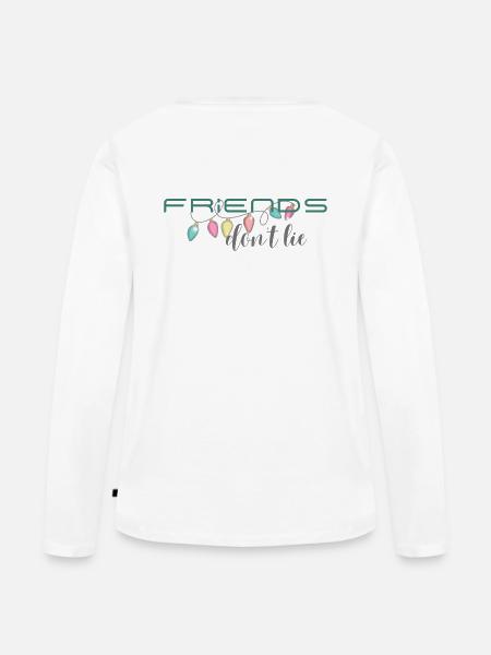 Friends don't lie - Frauen Premium Bio Langarmshirt - Weiß