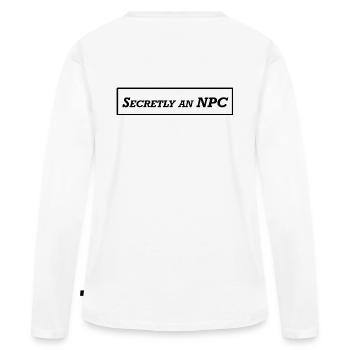 Secrètement un PNJ - T-shirt manches longues Premium bio Femme - blanc - Dos - Julia (174cm)