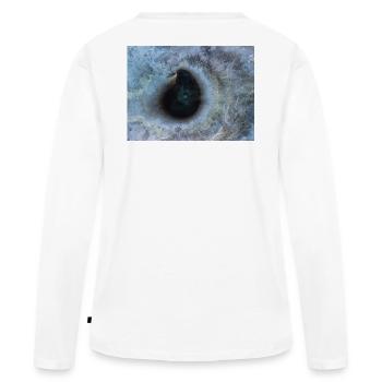 Iclelandic Geothermal Pool - Frauen Premium Bio Langarmshirt - Weiß - Hinten - Julia (174cm)