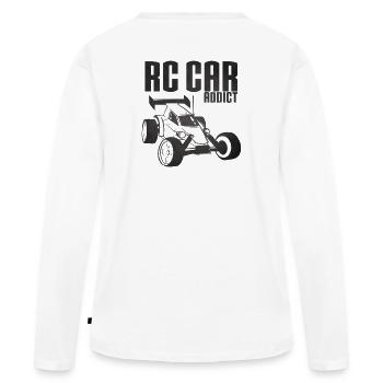 RC car addict - passion voiture radiocommandée - T-shirt manches longues Premium bio Femme - blanc - Dos - Julia (174cm)
