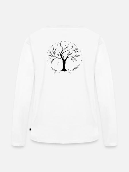 Zen-Baum - Frauen Premium Bio Langarmshirt - Weiß