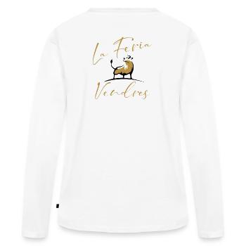 Feria de Vendres, fête populaire - T-shirt manches longues Premium bio Femme - blanc - Dos - Julia (174cm)