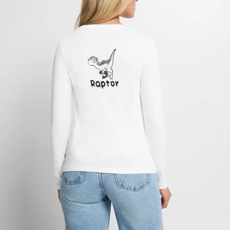 Raptor minimalist dotwork Women's Premium Organic Long Sleeve Shirt