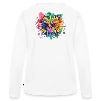 MAJOA - floral - poster - Frauen Premium Bio Langarmshirt - Weiß - Hinten - Julia (174cm)