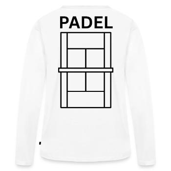 Terrain de padel - T-shirt manches longues Premium bio Femme - blanc - Dos - Julia (174cm)