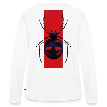 Motif araignée gothique - T-shirt manches longues Premium bio Femme - blanc - Dos - Julia (174cm)