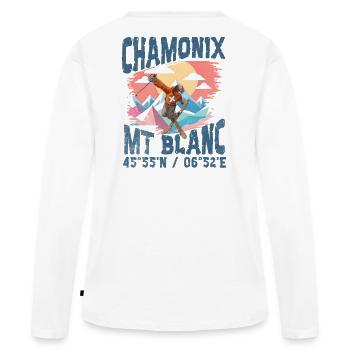 Chamonix free style blc - T-shirt manches longues Premium bio Femme - blanc - Dos - Julia (174cm)