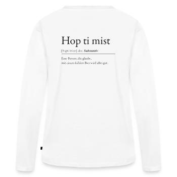Houblon/ti/brume - T-shirt manches longues Premium bio Femme - blanc - Dos - Julia (174cm)