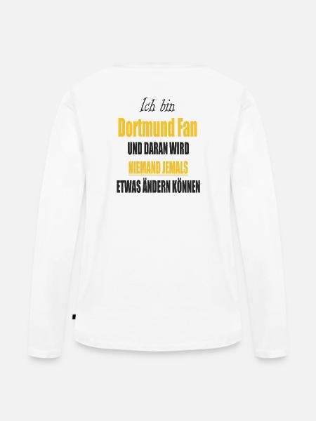 Dortmund Fussball Design - Frauen Premium Bio Langarmshirt - Weiß