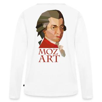Mozart - Frauen Premium Bio Langarmshirt - Weiß - Hinten - Julia (174cm)