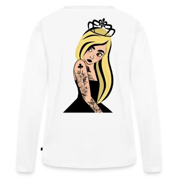 Punk Clover Lady - Women's Premium Organic Long Sleeve Shirt - white - Back - Julia (174cm)