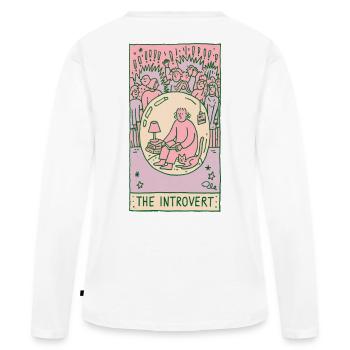 L’introverti - T-shirt manches longues Premium bio Femme - blanc - Dos - Julia (174cm)