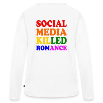 social media killed romance - T-shirt manches longues Premium bio Femme - blanc - Dos - Julia (174cm)