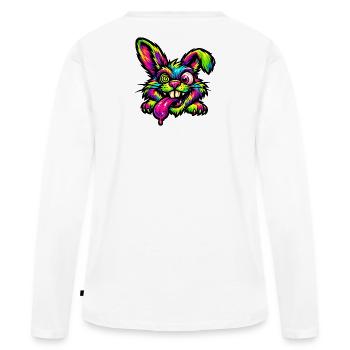 Couleurs néon de Psychedelic Bunny - T-shirt manches longues Premium bio Femme - blanc - Dos - Julia (174cm)