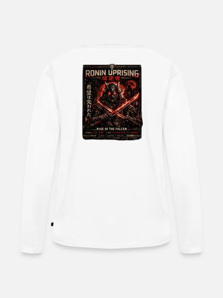 Ronin Uprising: Düstere Klingen - Frauen Premium Bio Langarmshirt - Weiß