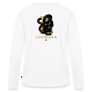 Parfait pour les fans - T-shirt manches longues Premium bio Femme - blanc - Dos - Julia (174cm)