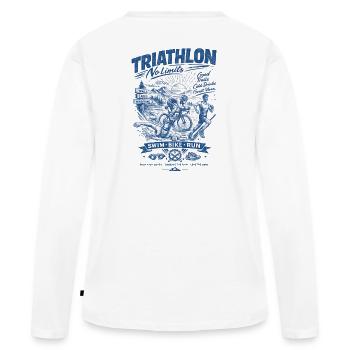 Triathlon sans limites - T-shirt manches longues Premium bio Femme - blanc - Dos - Julia (174cm)