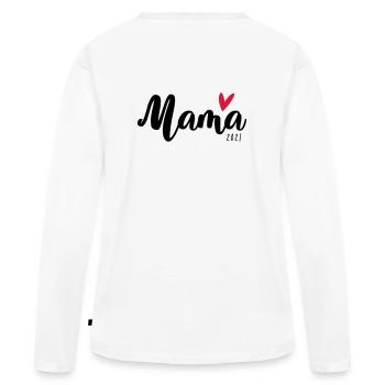 MAMA 2021 - Frauen Premium Bio Langarmshirt - Weiß - Hinten - Julia (174cm)