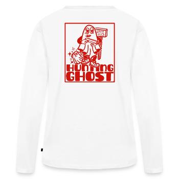 Geisterjäger statt Spuk - Frauen Premium Bio Langarmshirt - Weiß - Hinten - Julia (174cm)