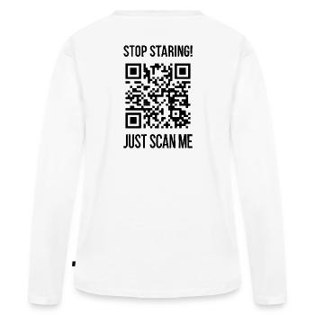 Scan Me QR Code: Choose Kindness Every Day - Women's Premium Organic Long Sleeve Shirt - white - Back - Julia (174cm)