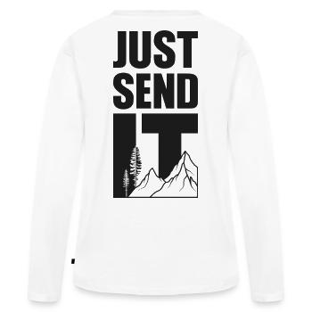 Il suffit de l’envoyer - Noir - T-shirt manches longues Premium bio Femme - blanc - Dos - Julia (174cm)
