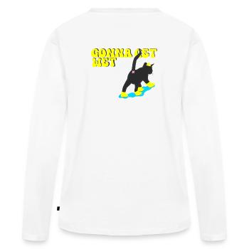 On va se mouiller - T-shirt manches longues Premium bio Femme - blanc - Dos - Julia (174cm)