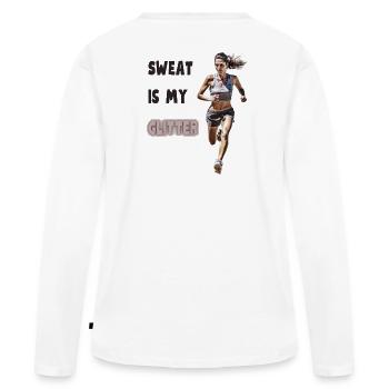 La sueur est mon éclat - T-shirt manches longues Premium bio Femme - blanc - Dos - Julia (174cm)