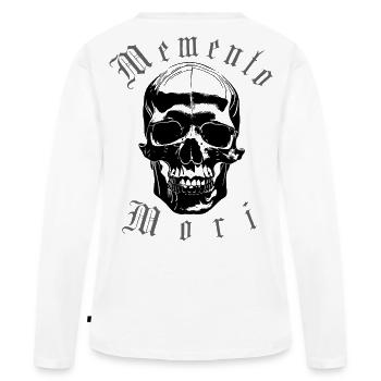 Crâne Memento Mori - T-shirt manches longues Premium bio Femme - blanc - Dos - Julia (174cm)