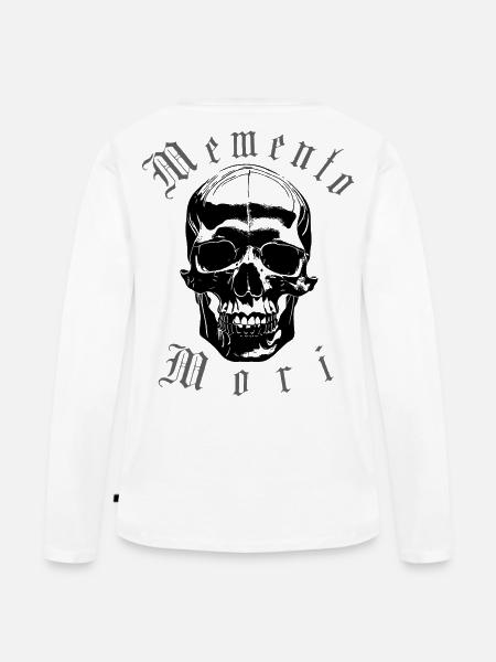 Memento Mori Skull - Frauen Premium Bio Langarmshirt - Weiß
