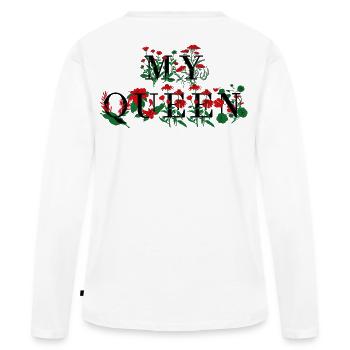 My Queen partner shirt - Women's Premium Organic Long Sleeve Shirt - white - Back - Julia (174cm)