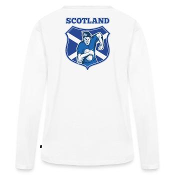 écosse, Ecosse, Scotland - T-shirt manches longues Premium bio Femme - blanc - Dos - Julia (174cm)