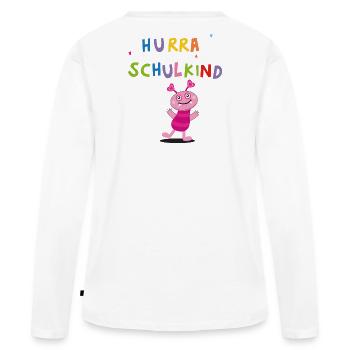 Hourra écolier - T-shirt manches longues Premium bio Femme - blanc - Dos - Julia (174cm)