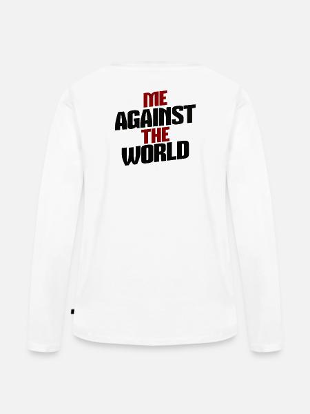 Kampfgeist Motiv Hoodie Design - Frauen Premium Bio Langarmshirt - Weiß