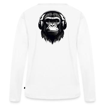 Gorilla, Primat, Affe - Frauen Premium Bio Langarmshirt - Weiß - Hinten - Julia (174cm)