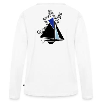 Parcours classique de régate de voilier Voilier Yacht - T-shirt manches longues Premium bio Femme - blanc - Dos - Julia (174cm)
