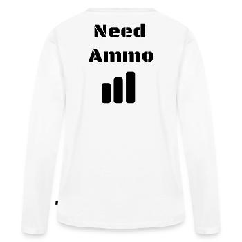 Besoin de munitions - T-shirt manches longues Premium bio Femme - blanc - Dos - Julia (174cm)